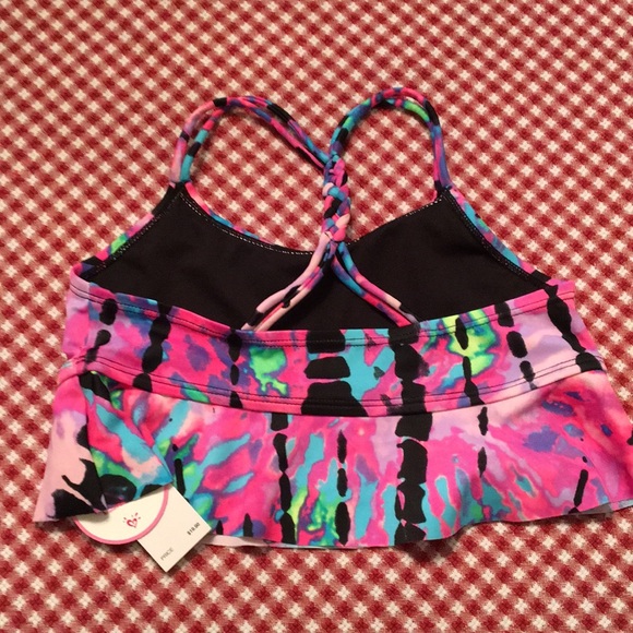 Justice Swimwear Tankini bikini and upf top - Picture 6 of 6